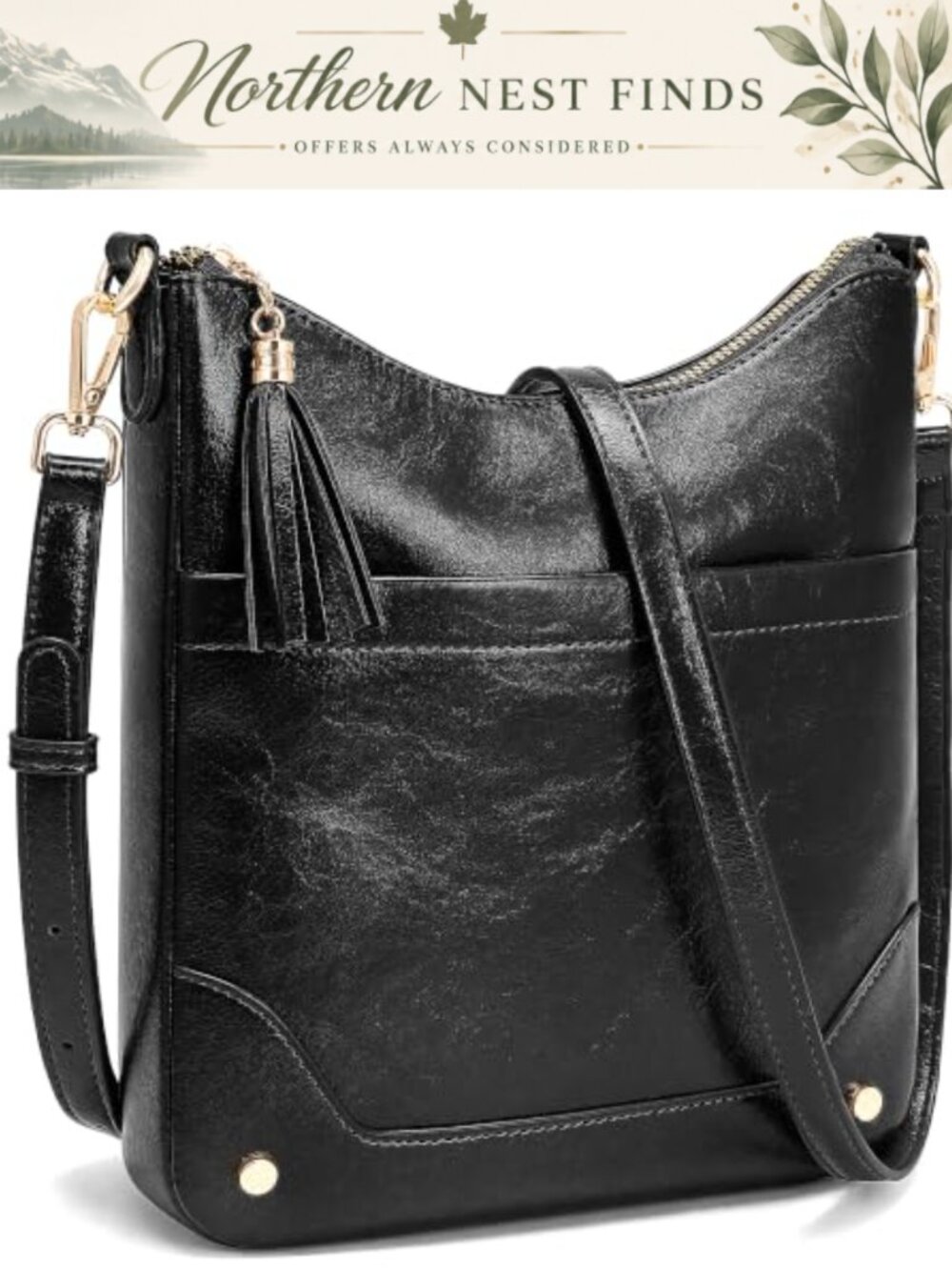 Medium Soft Leather Crossbody Purses for Women with Multipockets